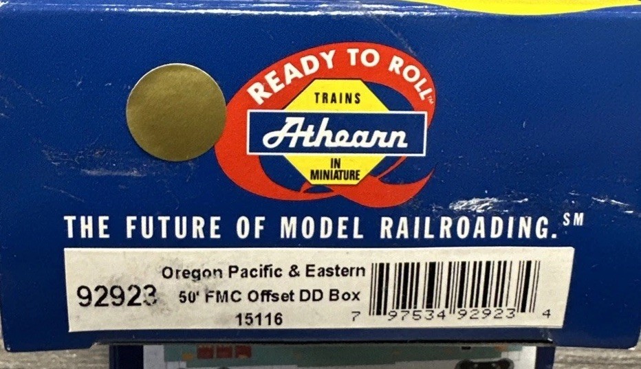 Athearn HO RTR 92923 50’ FMC Offset DD Box Oregon Pacific & Eastern NIB