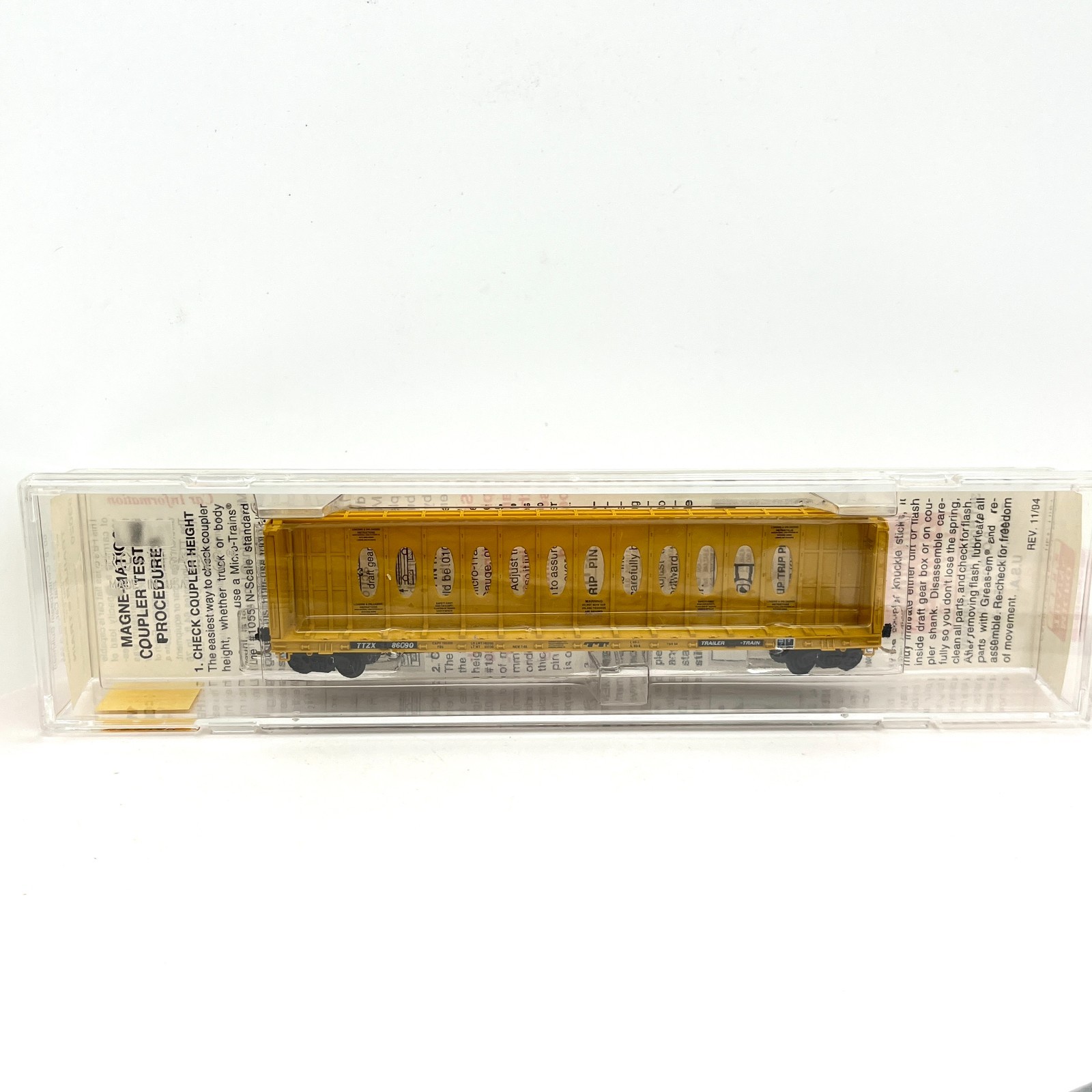 Micro-Trains N Scale 53020 Trailer Train Centerbeam Bulkhead Flat Car TTZX 86090