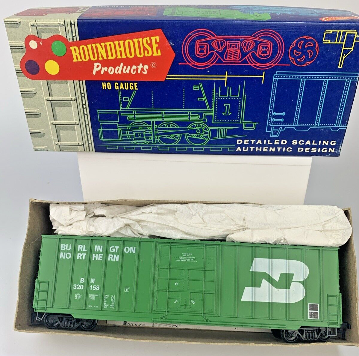 Roundhouse 1823 HO BN 50′ Plug Door Hi-Cube Box Car # 320174 Built