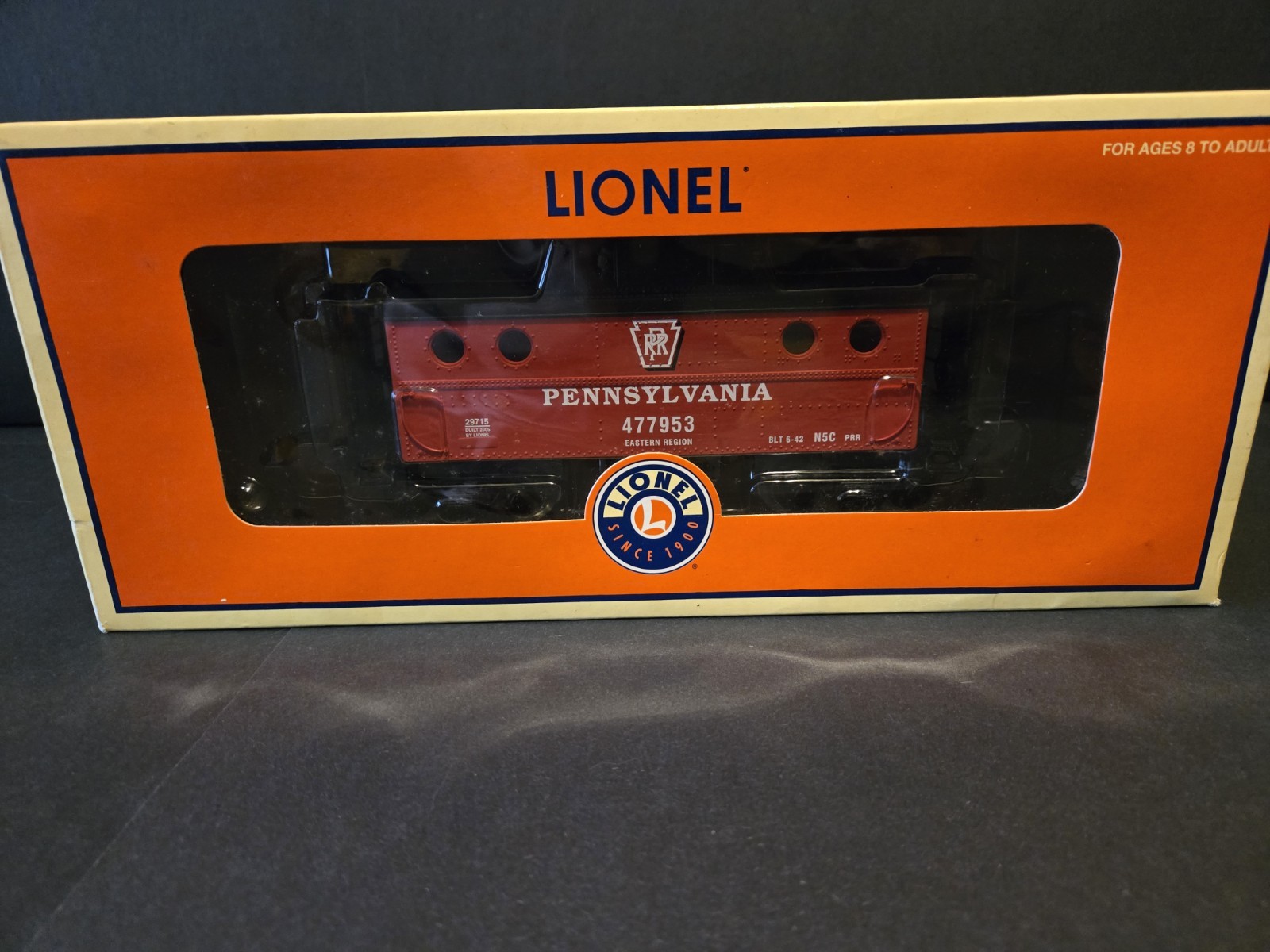 Lionel 6-29715 O Gauge Pennsylvania Porthole Caboose 477953 Illuminated w/Box