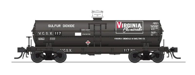 Broadway Limited BLI 6125 Virginia Chemical 6000 Gal. Tank Car HO Scale NOS MIB