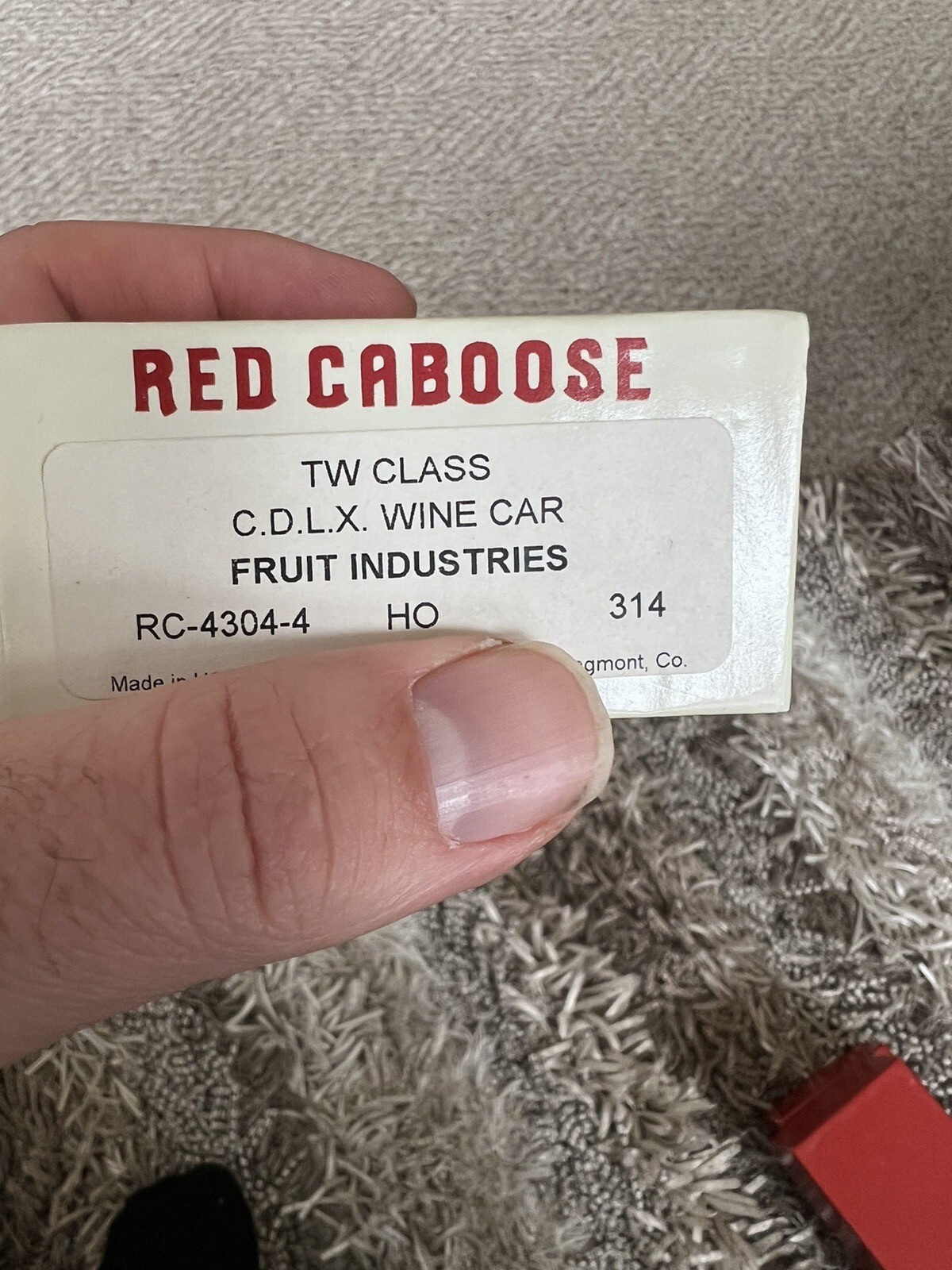 NIB HO Red Caboose RC-4304-3 C.D.L.X. Fruit Industries TW Class Wine Car 314 NIB
