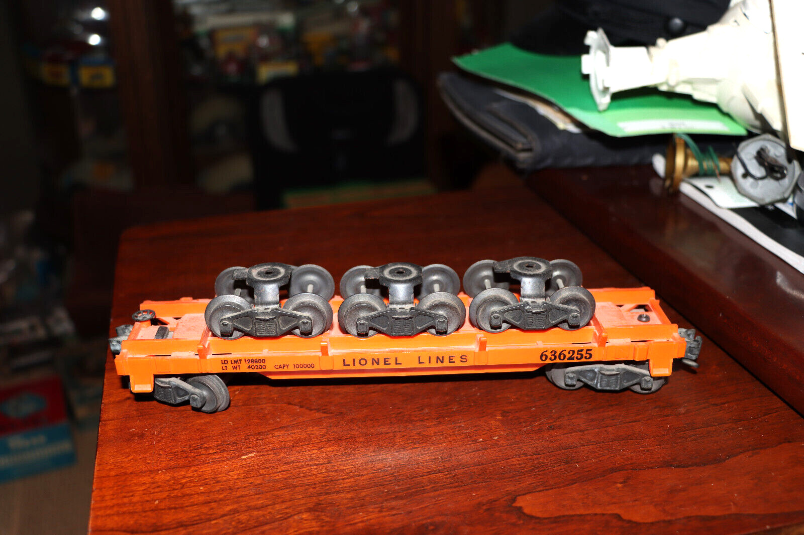 Lionel 6362 O, Rail Truck Car, Lionel Lines #636255 – Type I – Very Good – 1955