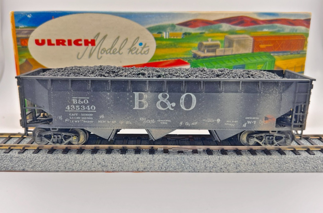 HO Ulrich Custom Triple Hopper w/ Coal Load B&O 435340 Weathered Diecast RTR