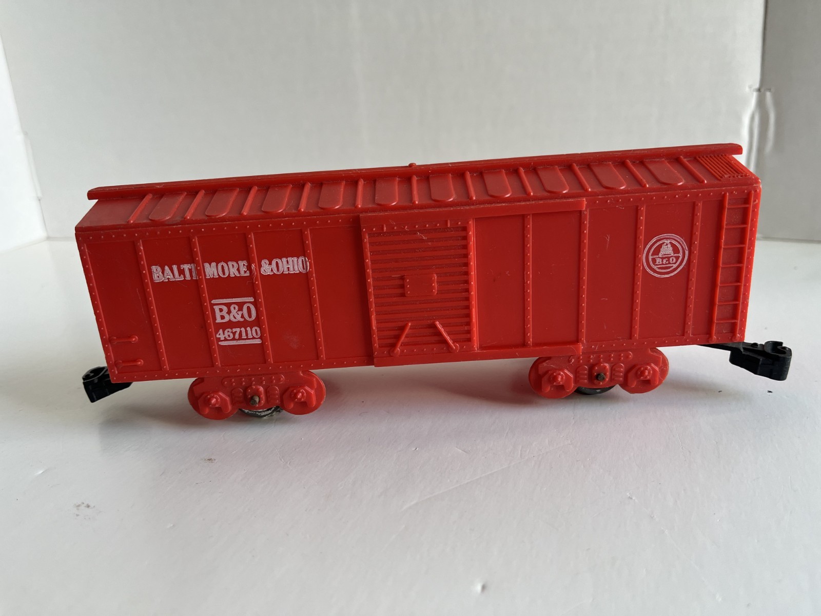 MARX 467110 – O Gauge – BALTIMORE & OHIO (B&O) – 4-Wheel Red BOXCAR – #4!
