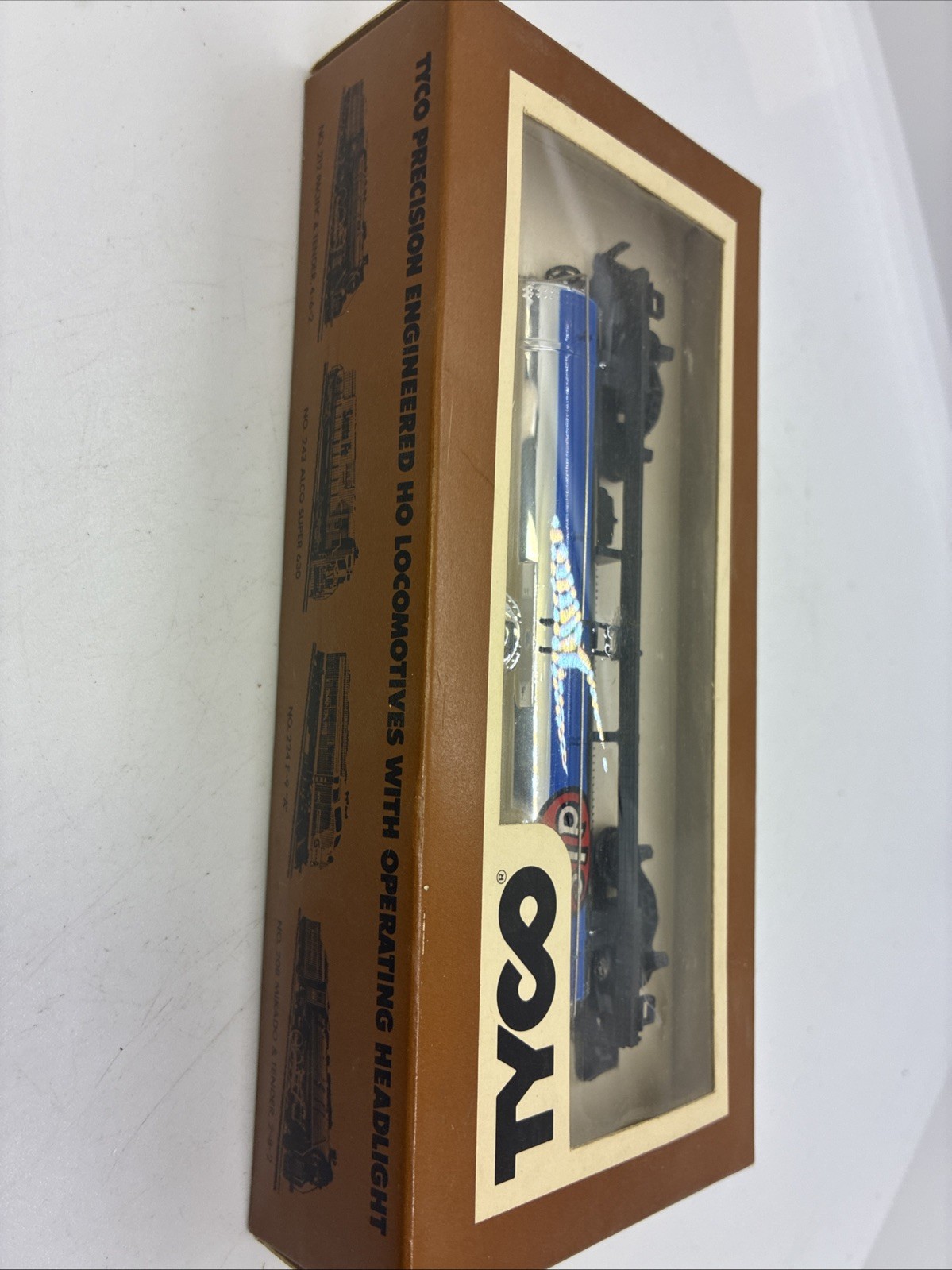 TYCO HO STP Tank Car 367B Silver/Blue/Black Model Railroad Freight Car