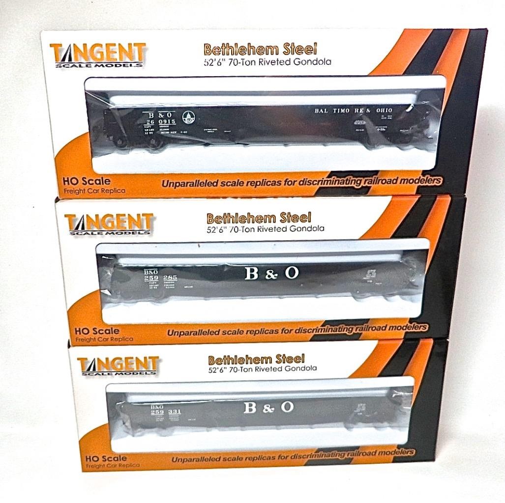 HO Gauge set of 3 Tangent Scale Models Bethlehem 52-6 Gondolas B&O Brand NEW