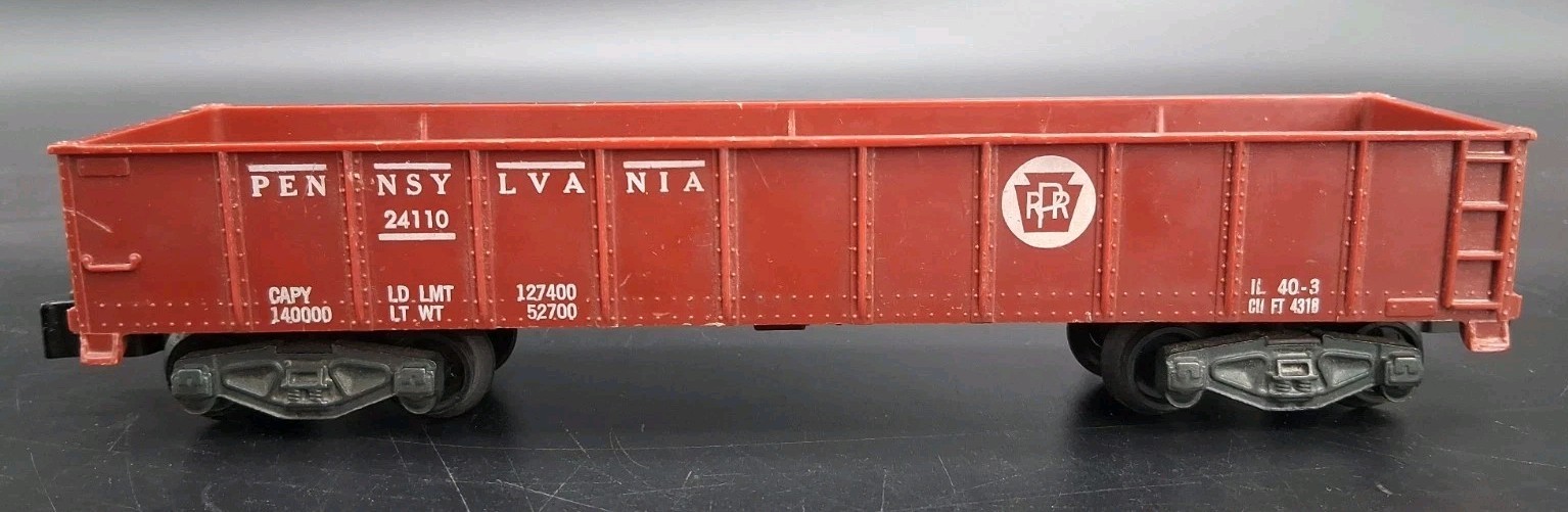 S Gauge American Flyer 24110 PRR Pennsylvania Gondola Tuscan Red