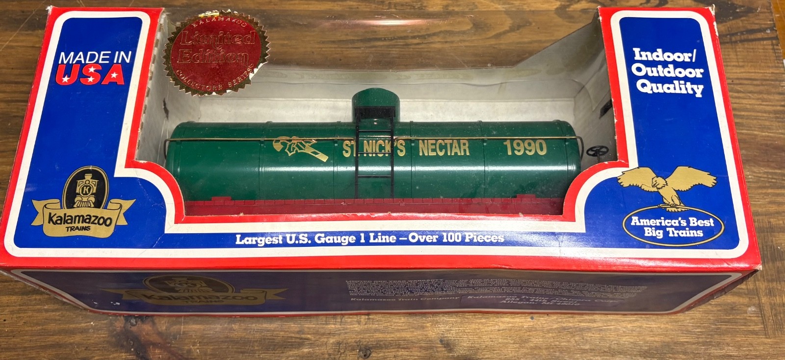 Kalamazoo Trains 1990 Christmas Limited Edition Tanker Car G Scale Boxed USA