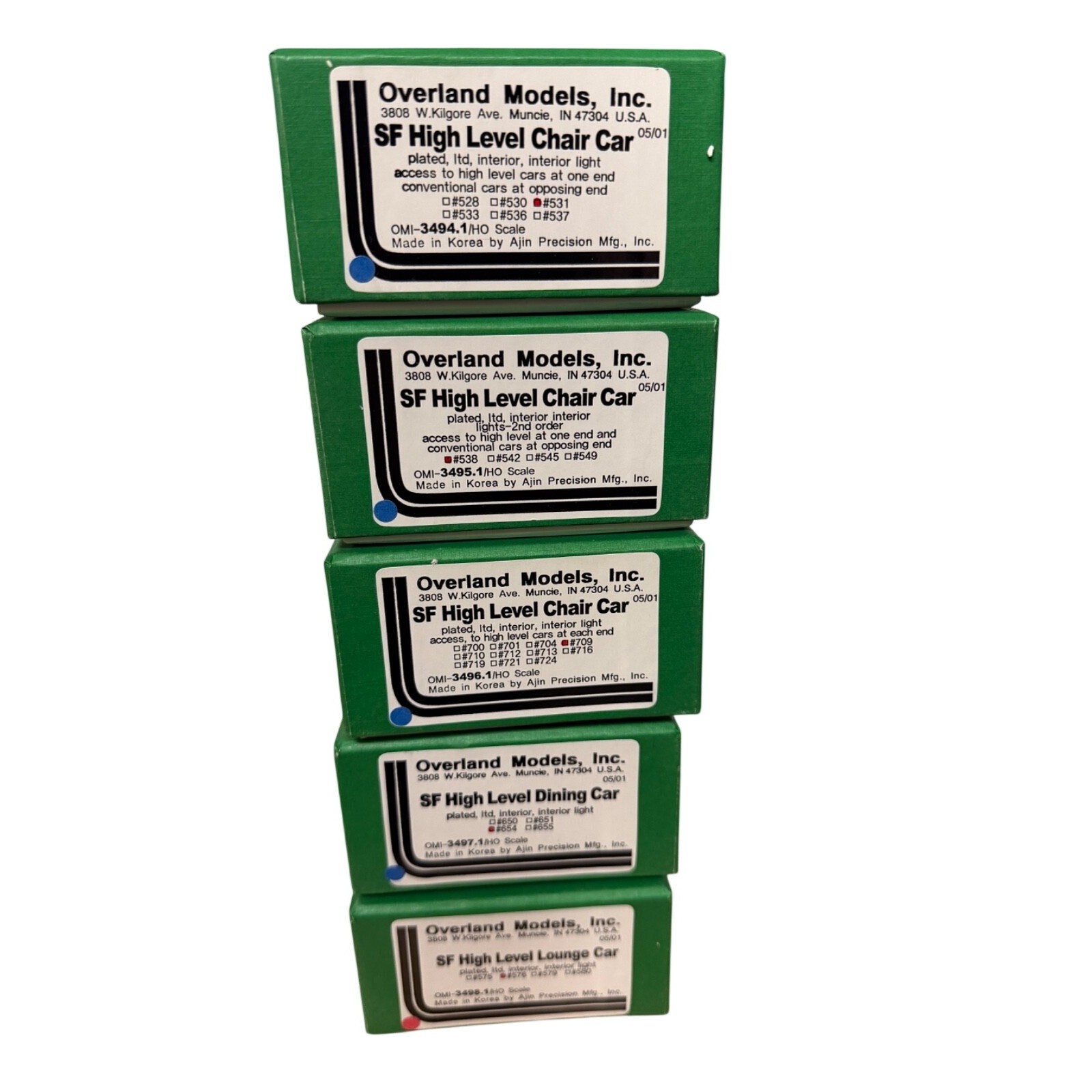 OMI Brass Train Santa Fe High Level Car Bundle 3494 3495 3496 3497 3498