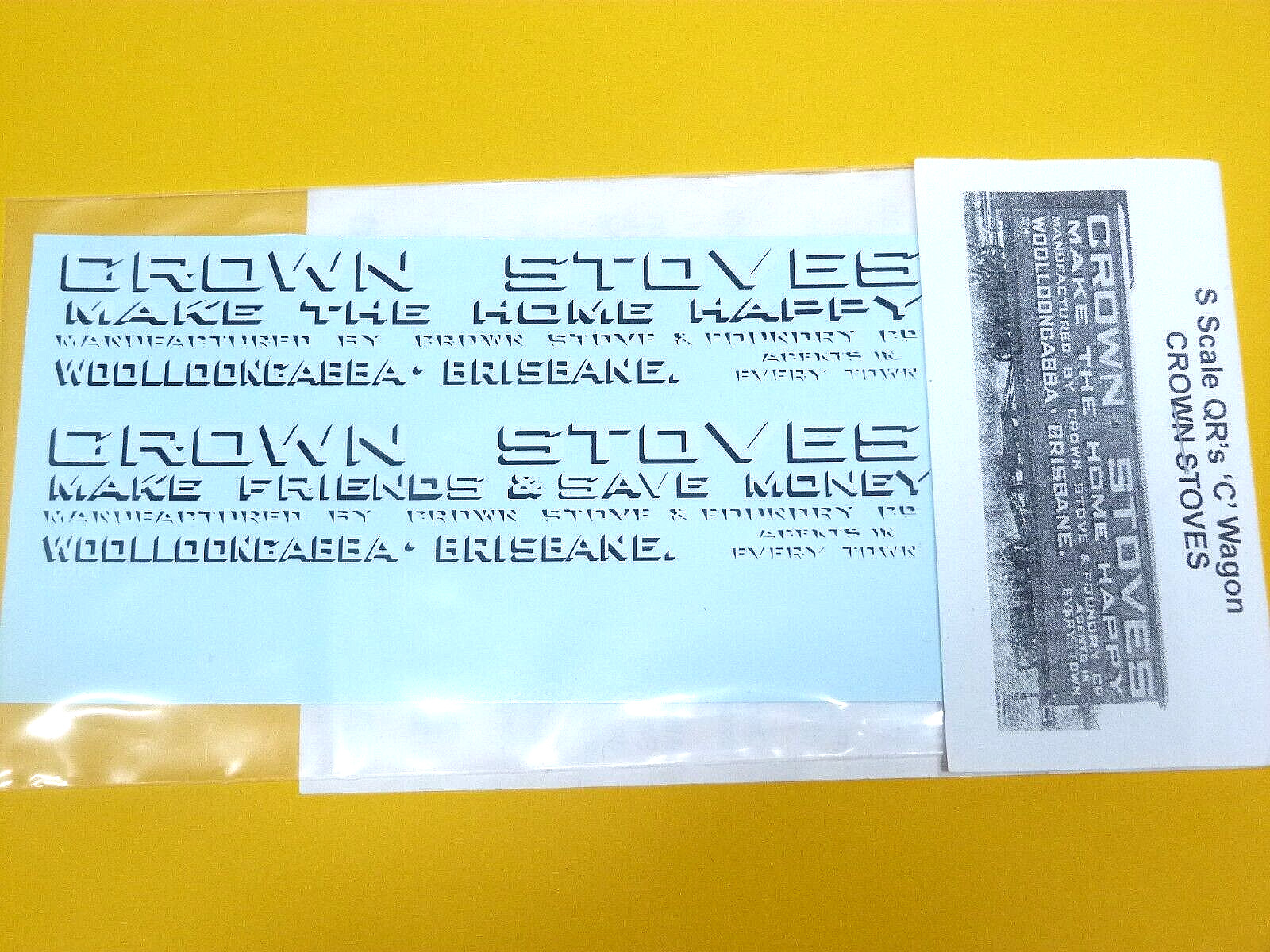 S Scale QR Billboard van thin film decals. ALPS printed. Printed in Australia.