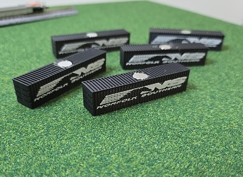1/160 N Scale 5 Pack 40ft Shipping Northfolk Southern Containers W MAGNETS 🧲