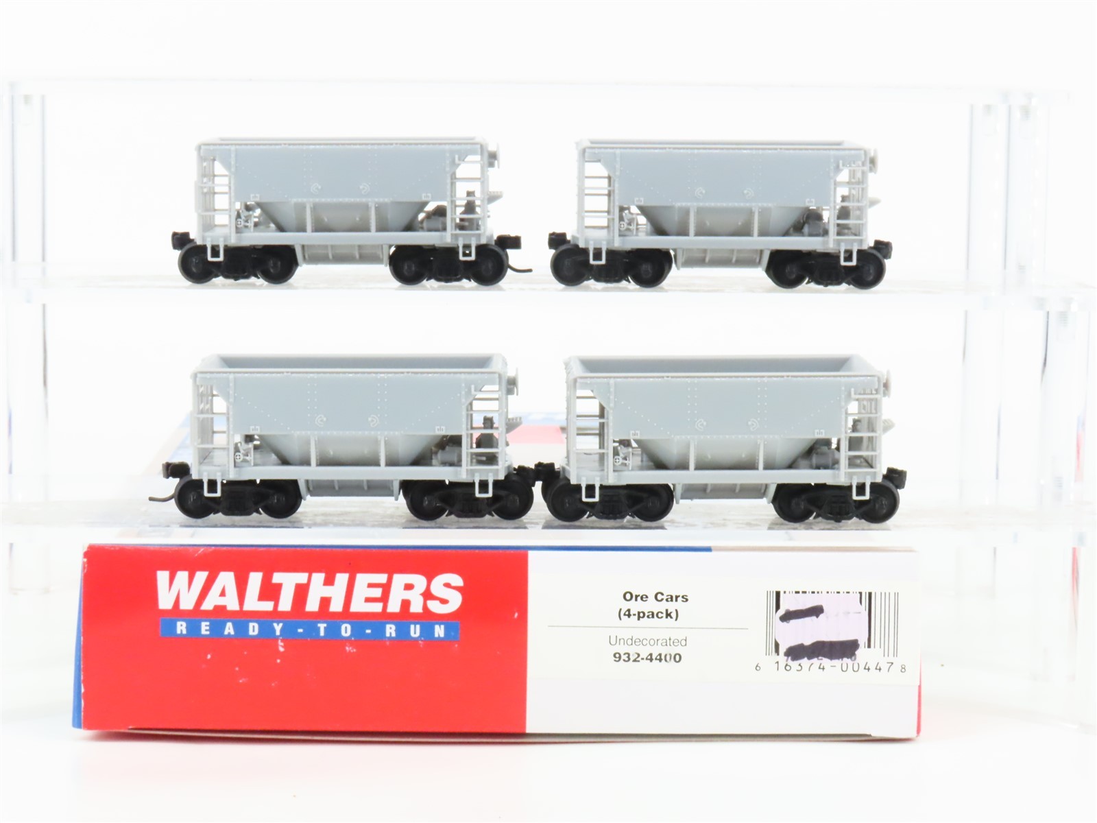 HO Scale Walthers 932-4400 Undecorated Ore Cars 4-Pack