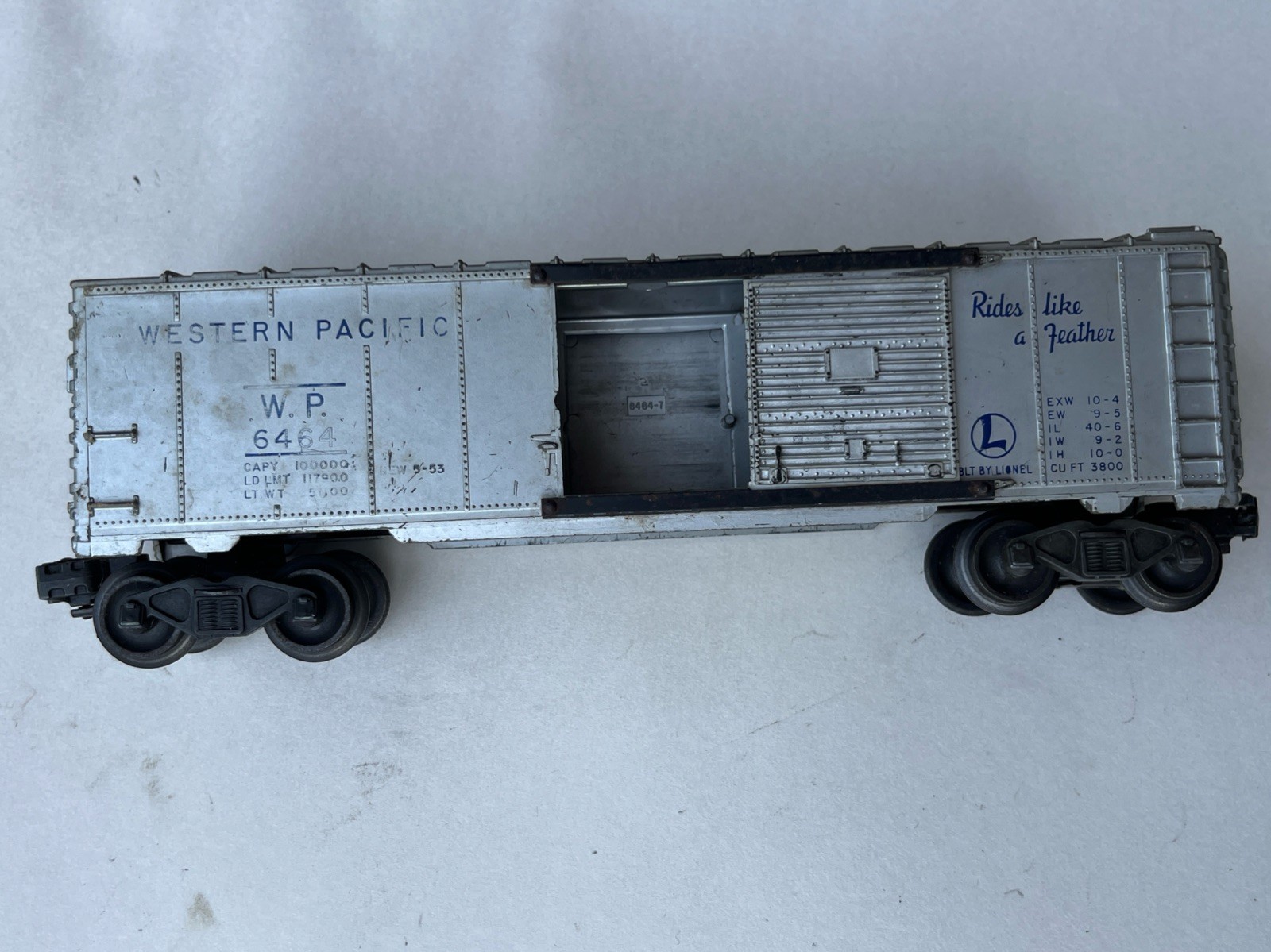 🔍 LIONEL #6464-1 WESTERN PACIFIC BOXCAR – 1953-54 – NO BOX