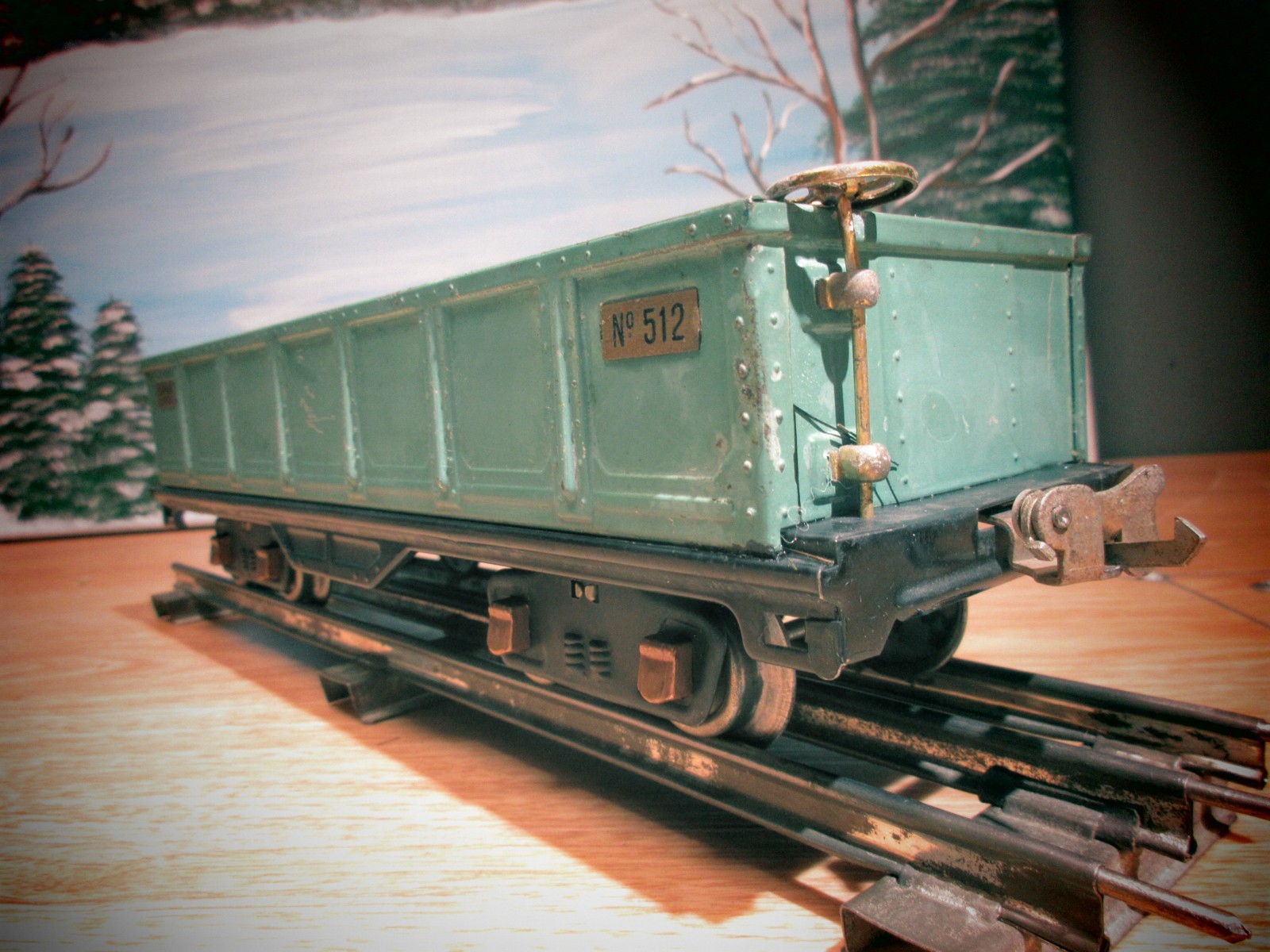 Lionel Lines Train No. 512 Green Gondola Car Standard Gauge Train Car
