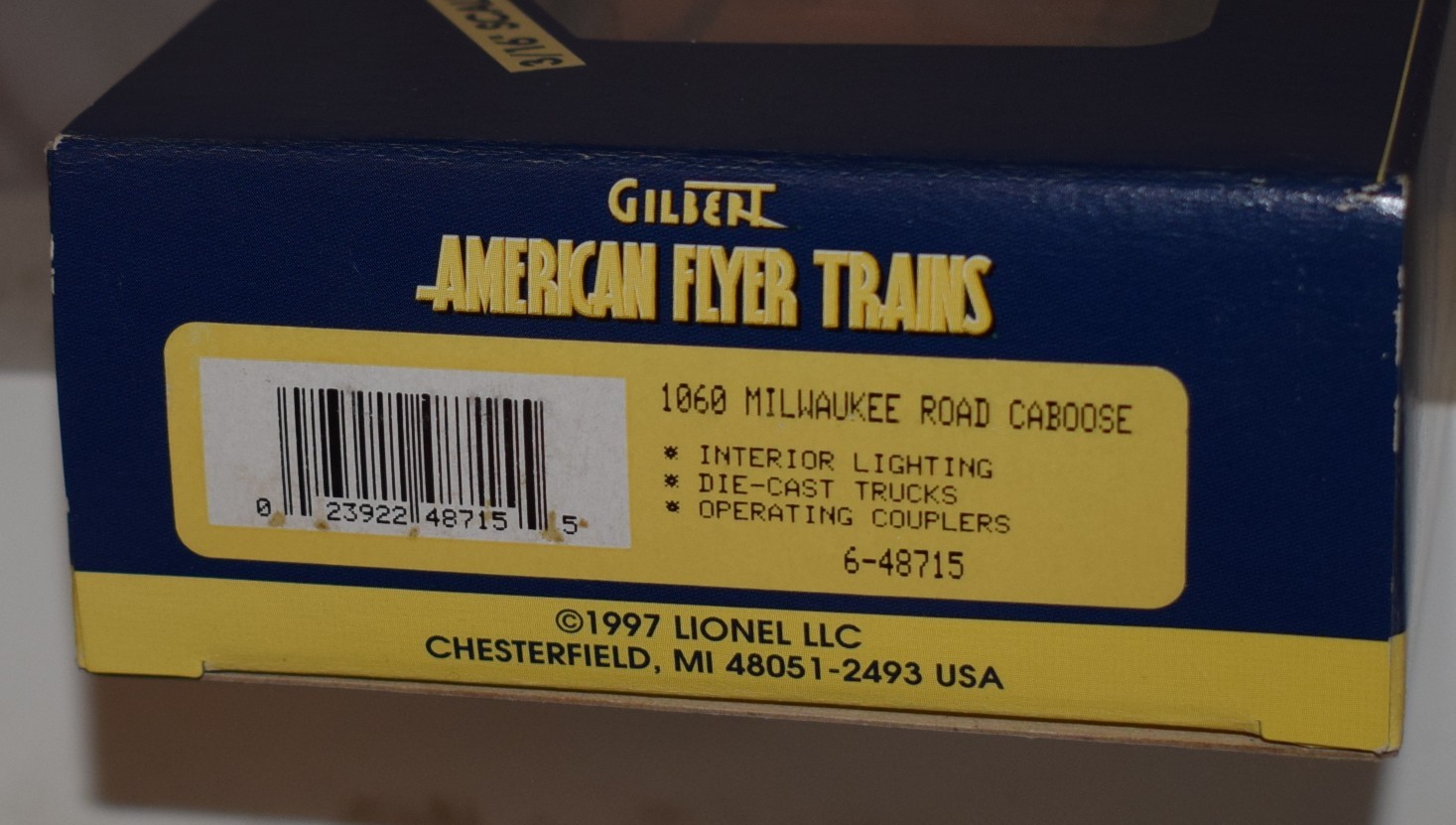 American Flyer 6-48715 1060 Milwaukee Road Caboose – S Gauge NEW in Box