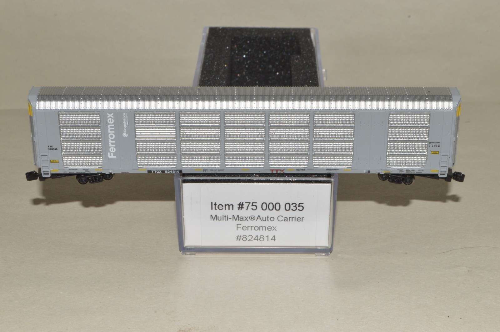 Z scale Atlas Multi-Max auto carrier autorack car TTX Ferromex Mexico Ry 824814