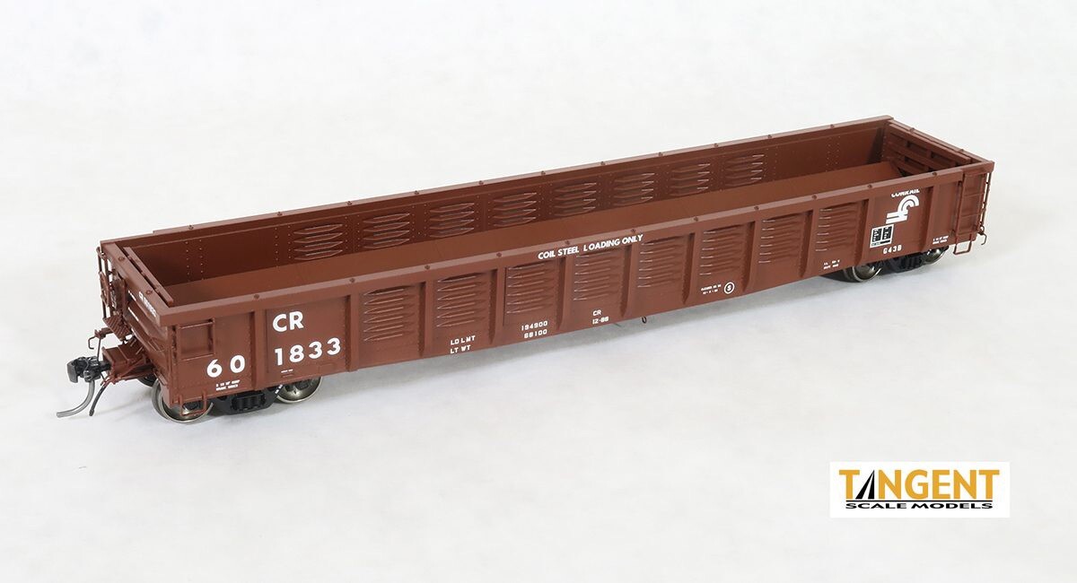 TANGENT HO 17015 Conrail (CR) ‘1988 G43B Coil Service’ Gondola with Coil Racks
