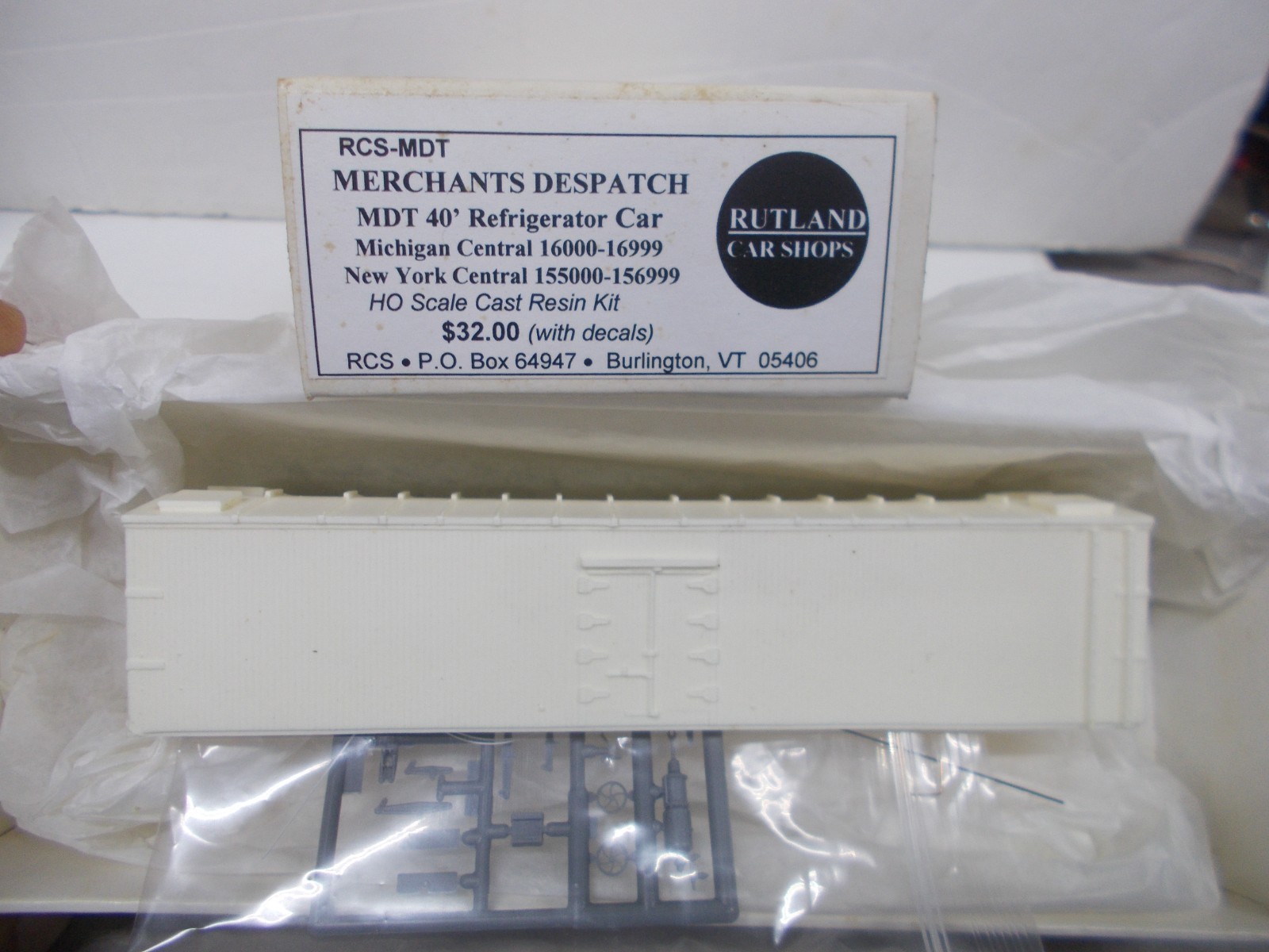 RUTLAND CAR SHOPS RCS-MDT ~ NYC/MC MDT 40′ REEFER CAR~RESIN KIT~HO SCALE~ LOT C