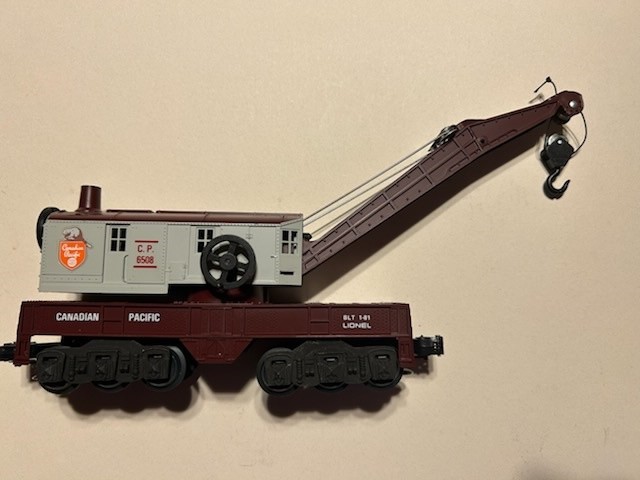 Lionel 6-6508 O Gauge Crane Car Canadian Pacific 6508 Operating Boom Train 81