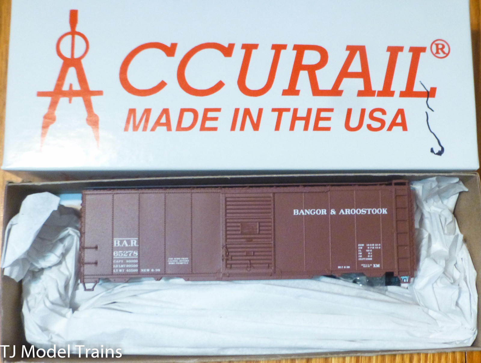 Accurail HO #3552 (Rd #65278) Bangor & Aroostook 40′ Steel Boxcar (Plastic)
