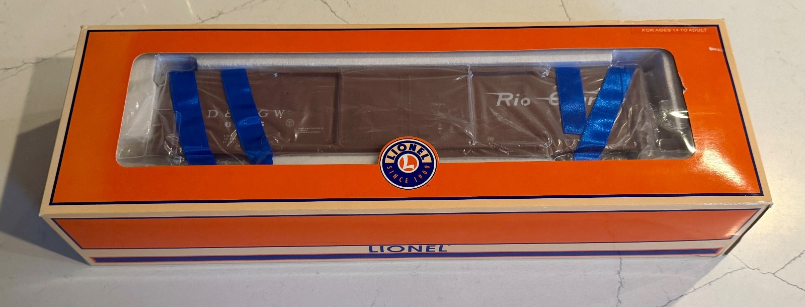 Lionel 27209 D & RGW 60′ Twin Door Boxcar (WRONG BOX), 2-rail conversion