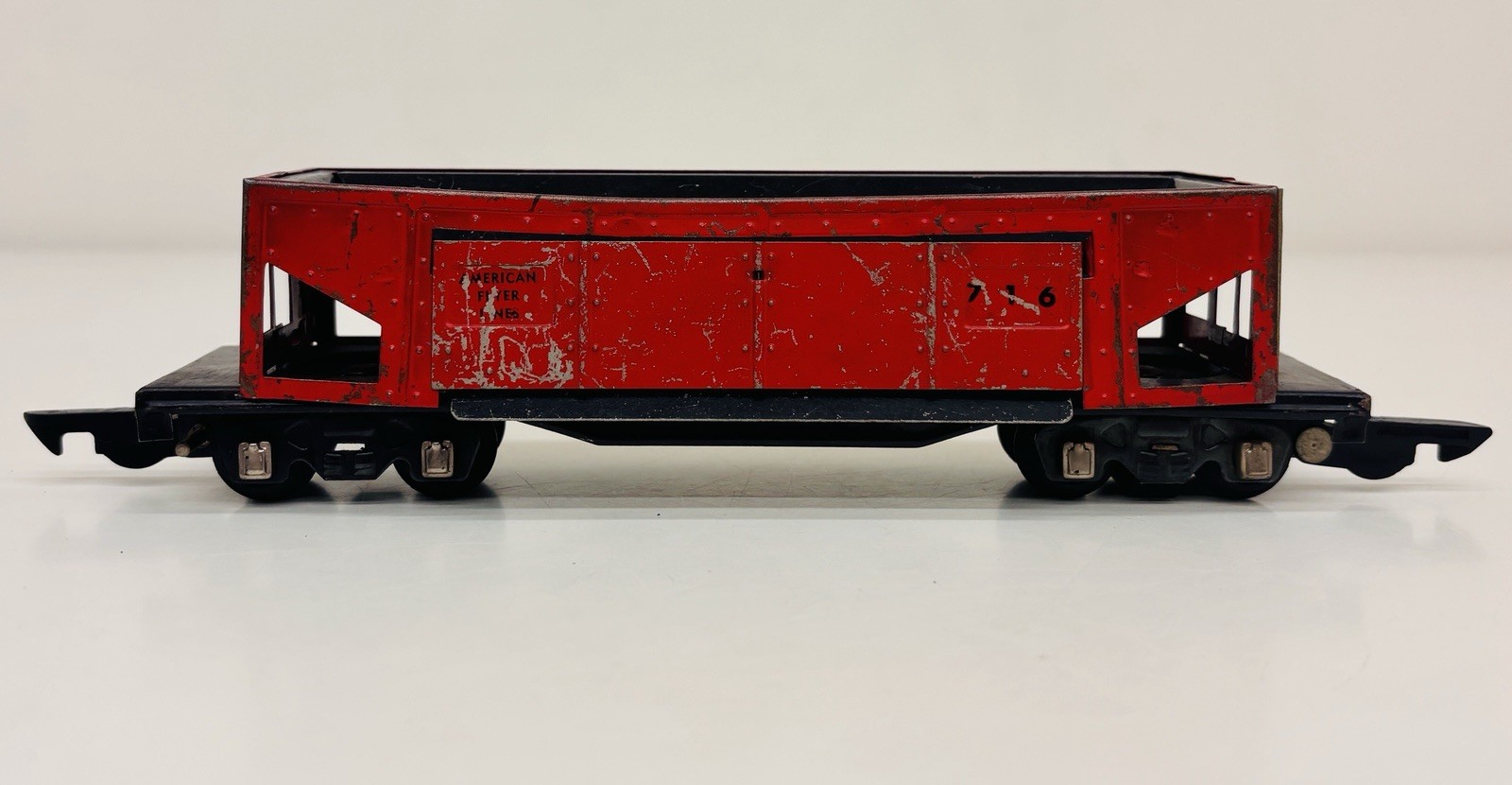 American Flyer S Lot of 3 Freight Cars Dump Car 716 Hopper 640 Reading Caboose