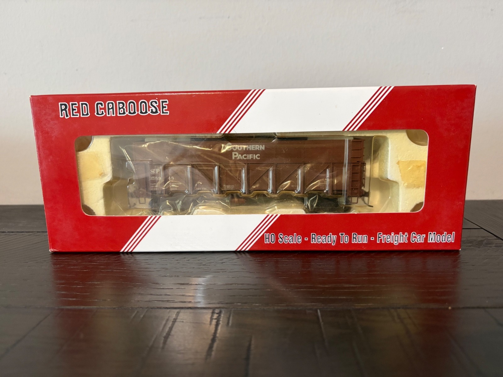 RED CABOOSE HO SCALE SOUTHERN PACIFIC DROP BOTTOM GONDOLA W BOARD EXTENSIONS #2