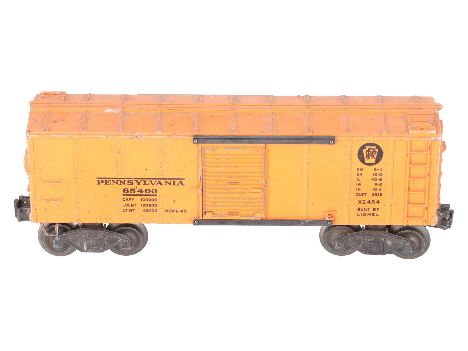 Lionel X2454 Vintage O Pennsylvania Railroad Boxcar w/ Orange Door – 1946
