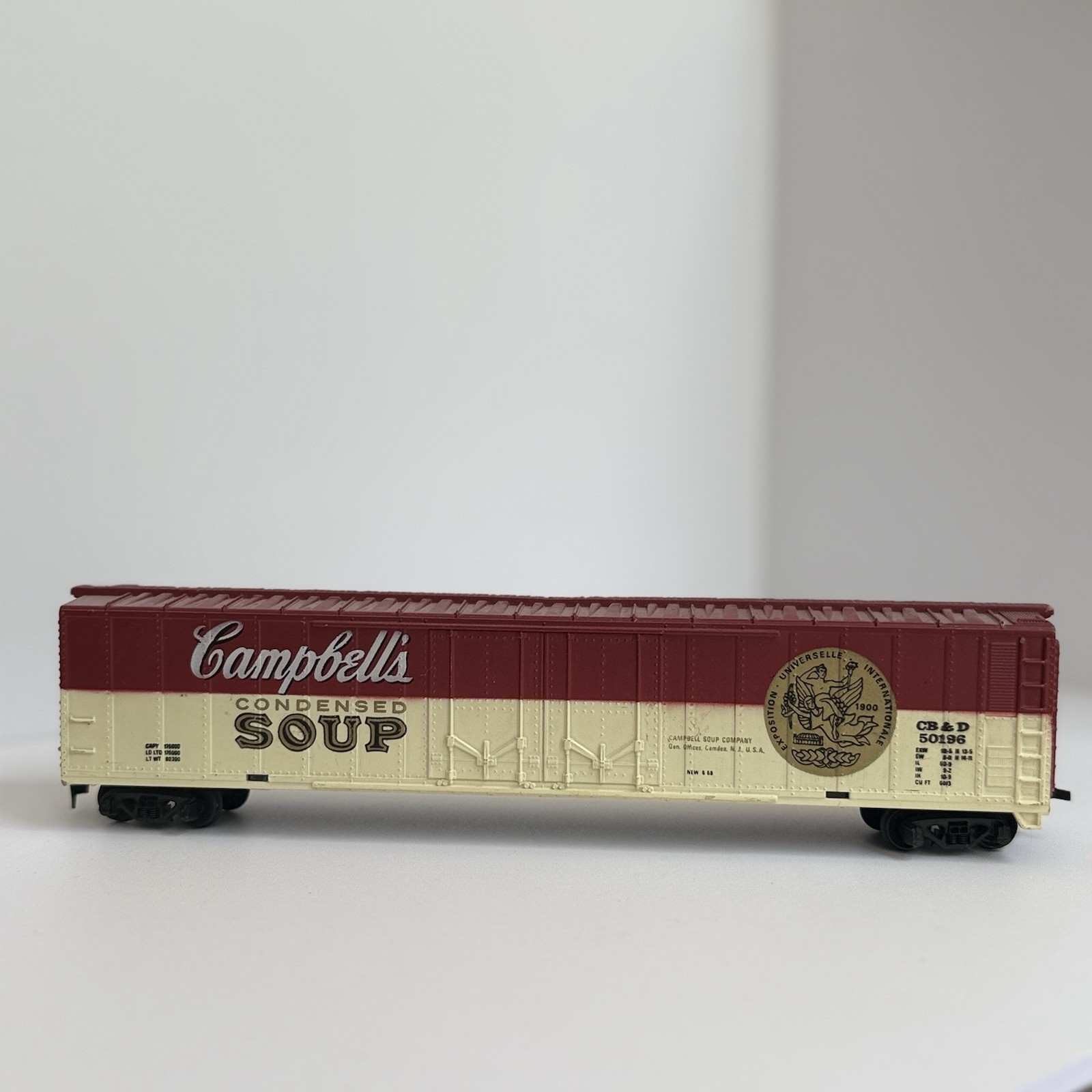 VTG Tyco Ho Scale Campbells Soup double Door Boxcar #50196 train Car 8.5”