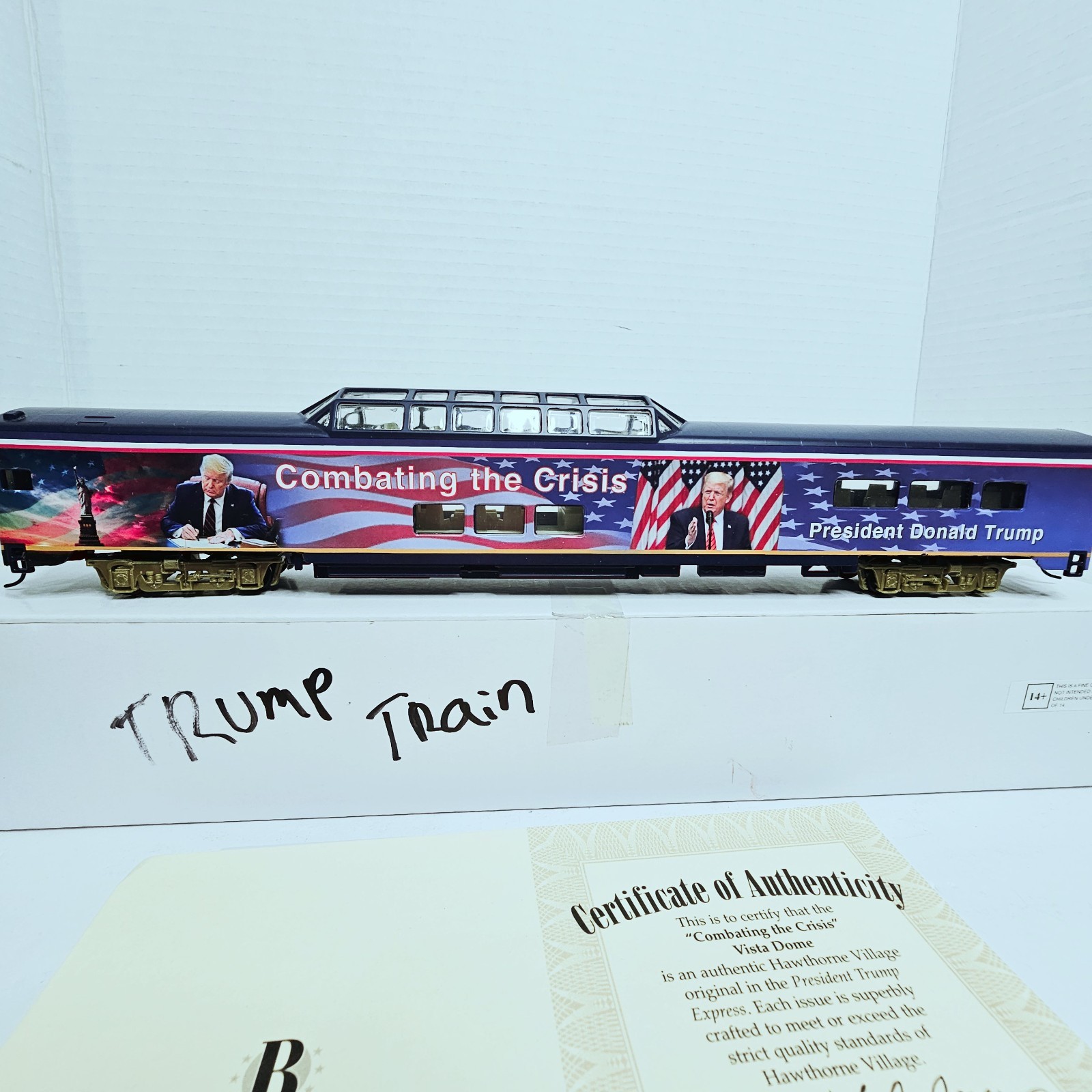 Hawthorne Village Trump Express Combating Crisis Vista Dome HO Train Car COA #04
