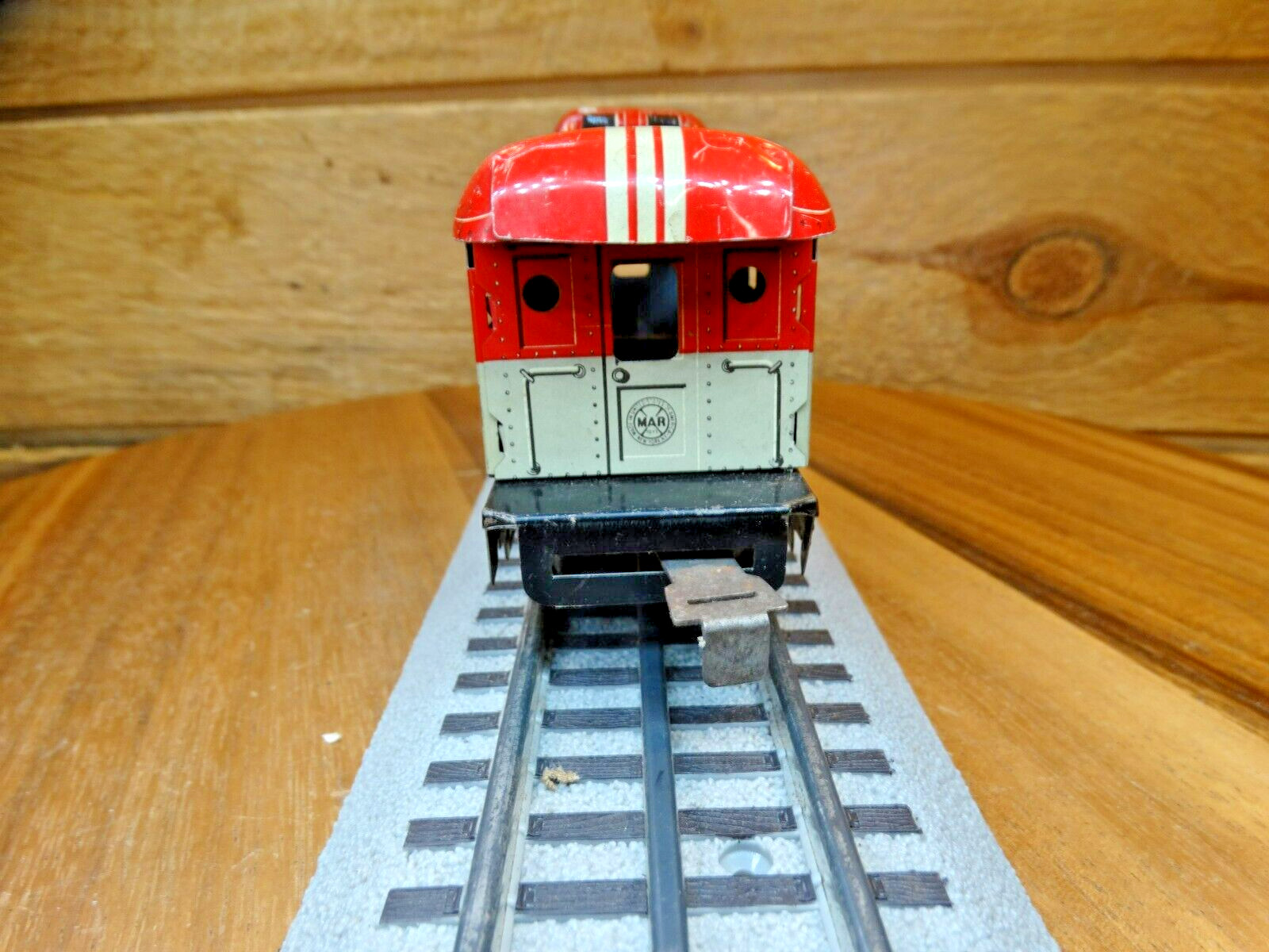 Marx O27 Metal NYC 2-Axle 20102 Red, Black & Gray Cupula Model Railroad Caboose