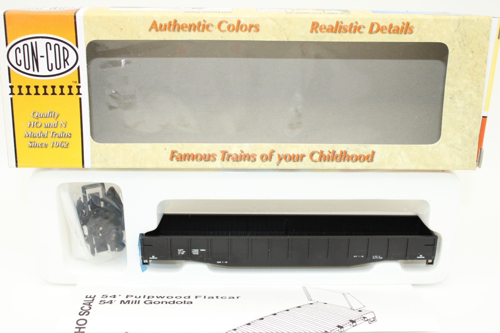 Con-Cor HO Scale Data Only 54′ Mill Gondola Car Kit NIB