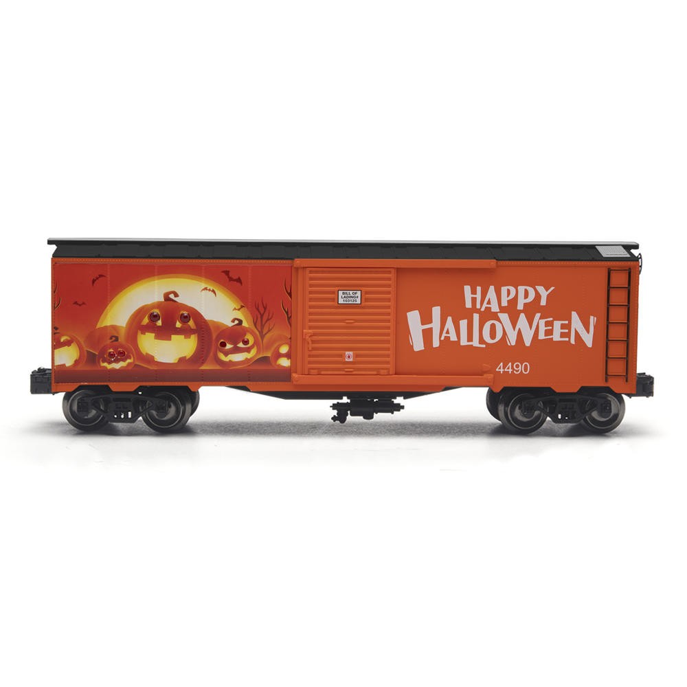 O Gauge Halloween Boxcar with Lighted Pumpkins