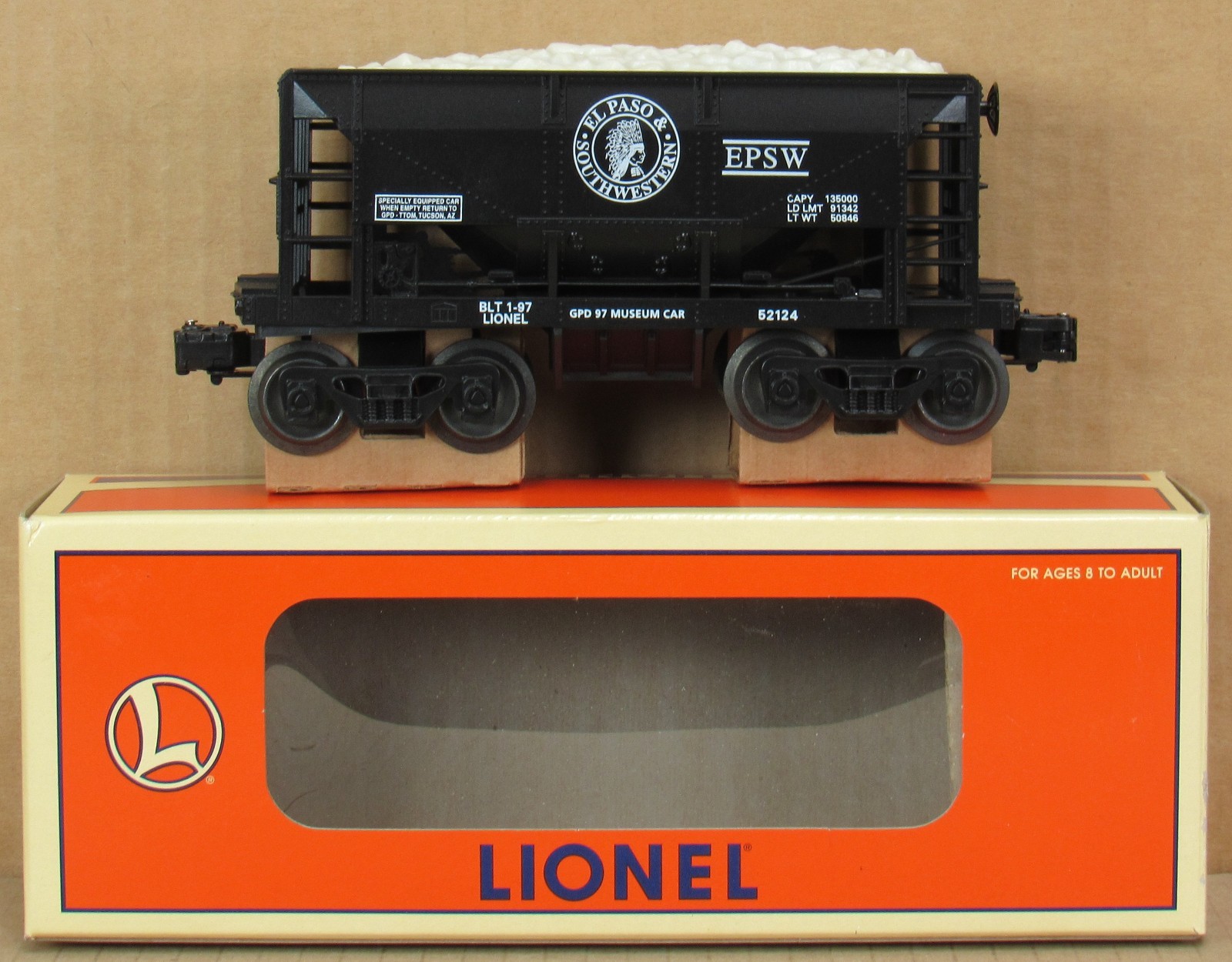 Lionel 52124 El Paso & SouthWestern Ore Car w/Ore Load (TTOM 1997) O-Gauge NOS