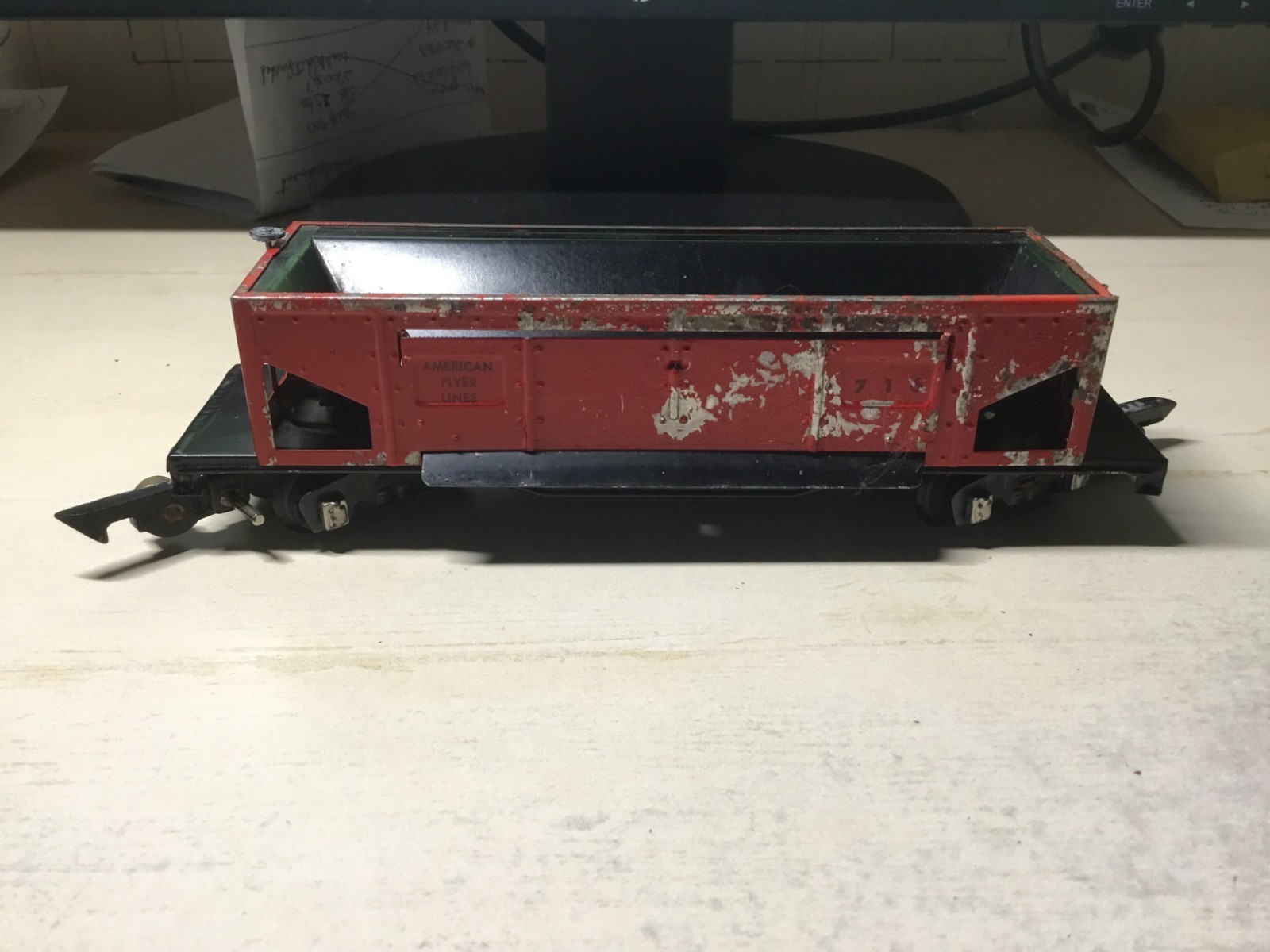 American Flyer #716 Automatic Dump Car Hopper 1946 VINTAGE w/ auto track trip