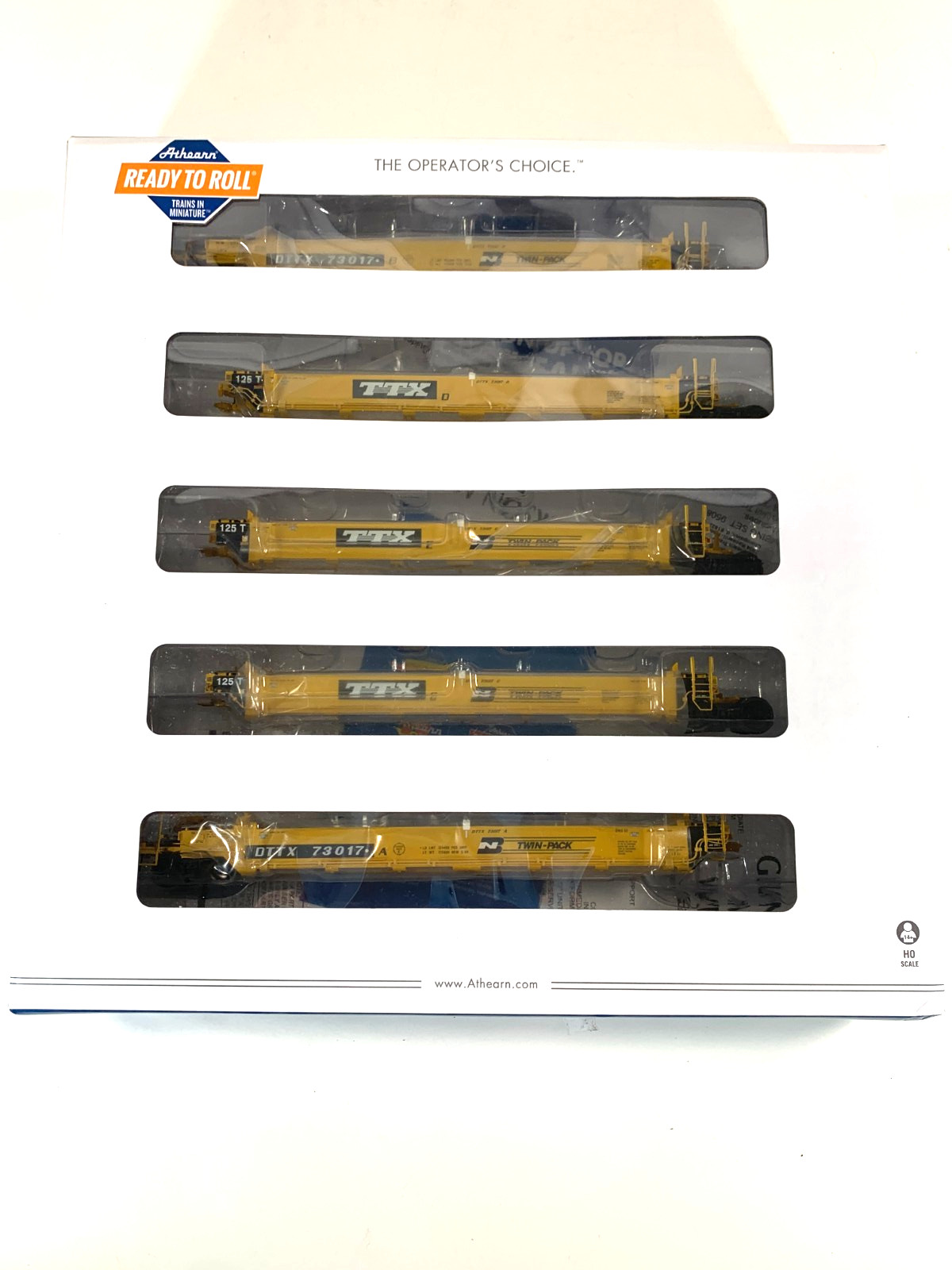 Athearn HO ATH98918 Burlington Northern Maxi Well Cars TTX#73017 – 5 pack