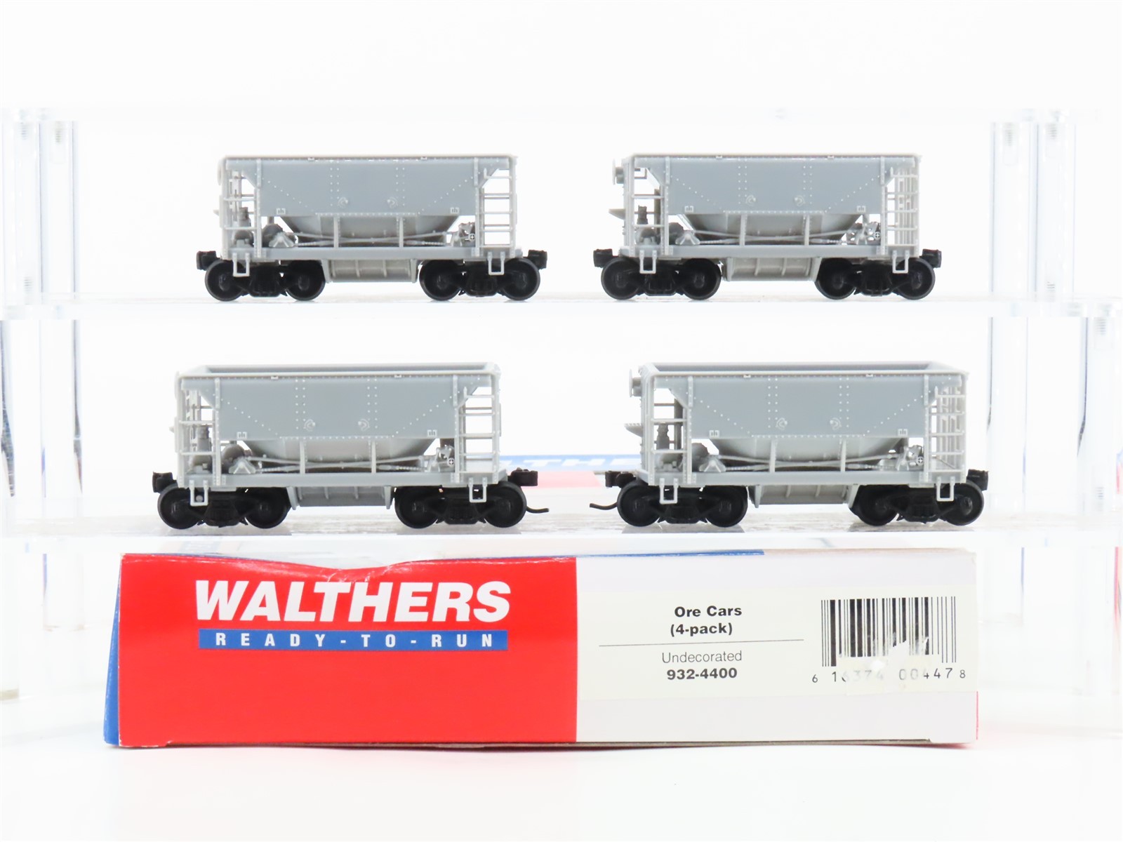 HO Scale Walthers 932-4400 Undecorated Ore Cars 4-Pack