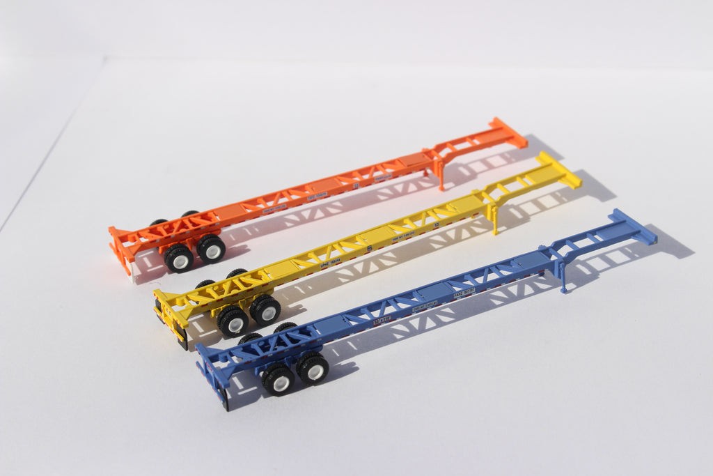 JTC Model Trains 152502 N 53′ Container Chassis #2 (Set of 3) LN/Box