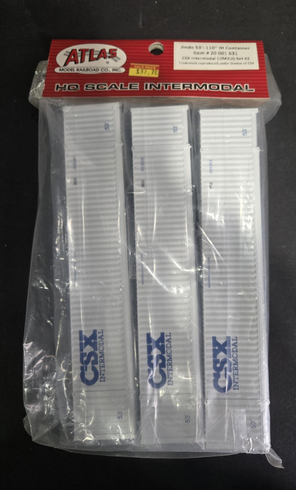 Ho Scale Atlas CSX 53′ Containers 3 Pack
