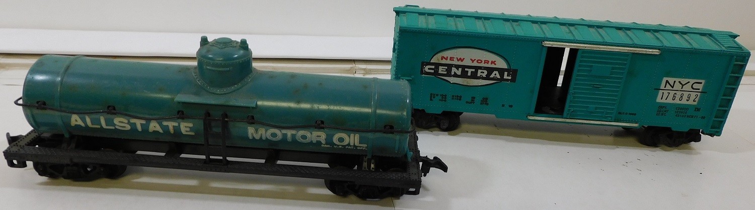 Lot Two HO RR Rail Road Cars All State Tanker and NY Central Freight Car