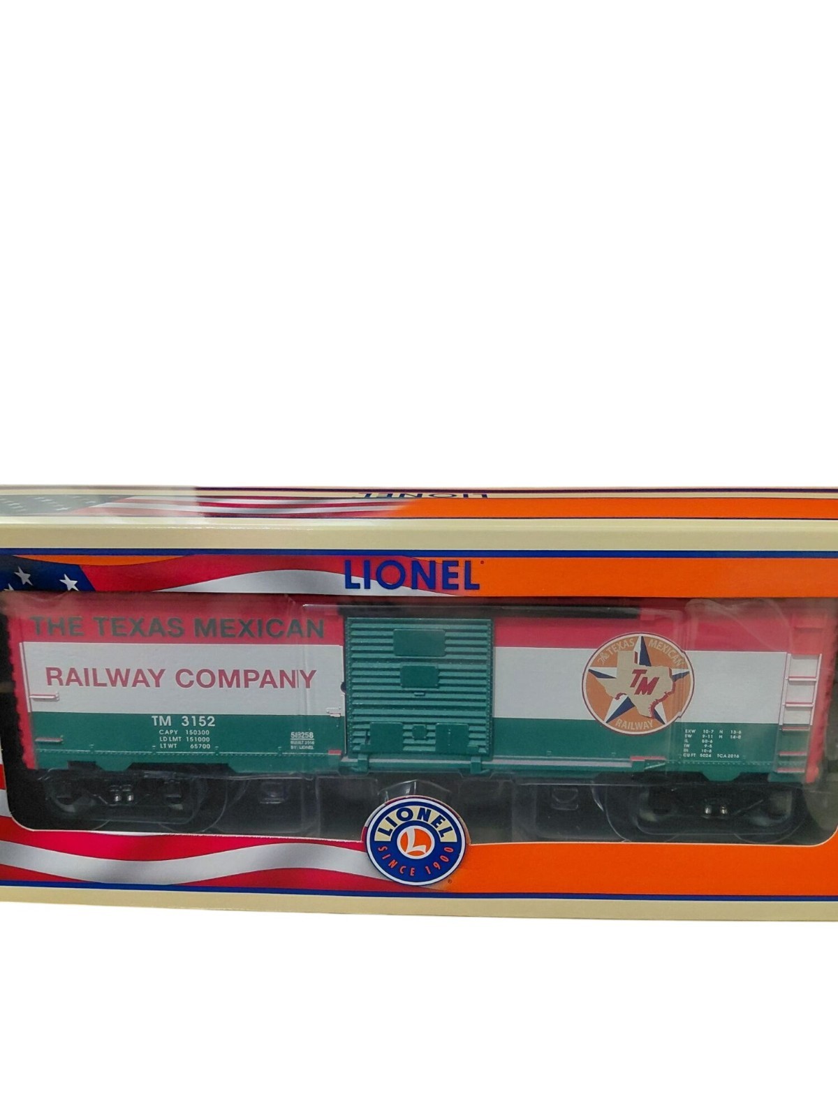 Lionel Texas & Mexican Railway Boxcar Limited Edition TCA 2016 O Gauge Train