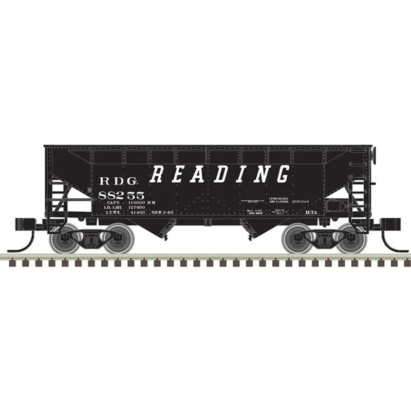 ATLAS N 2-BAY OFFSET SIDE HOPPER READING #88244
