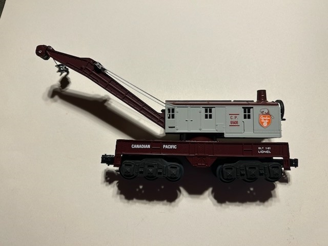 Lionel 6-6508 O Gauge Crane Car Canadian Pacific 6508 Operating Boom Train 81