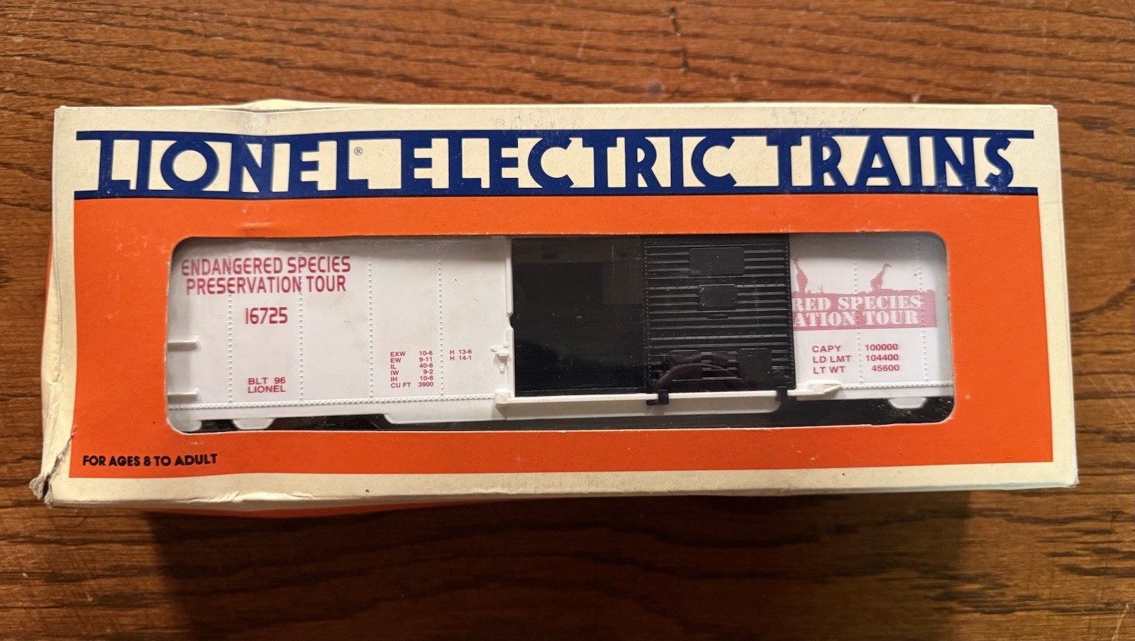 LIONEL Endangered Species 6-16725 Rhino Transport Car – With Rhino – O Gauge