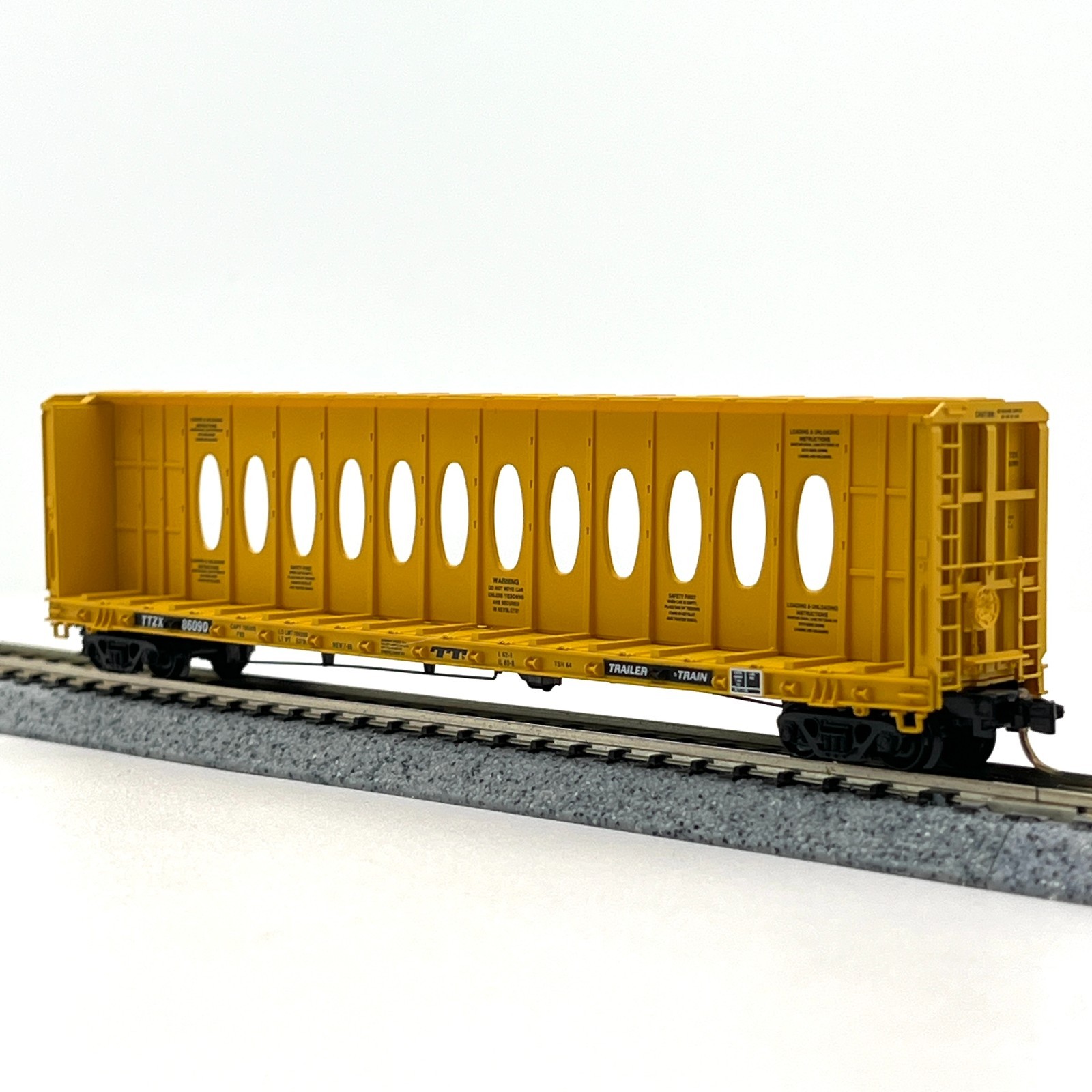 Micro-Trains N Scale 53020 Trailer Train Centerbeam Bulkhead Flat Car TTZX 86090