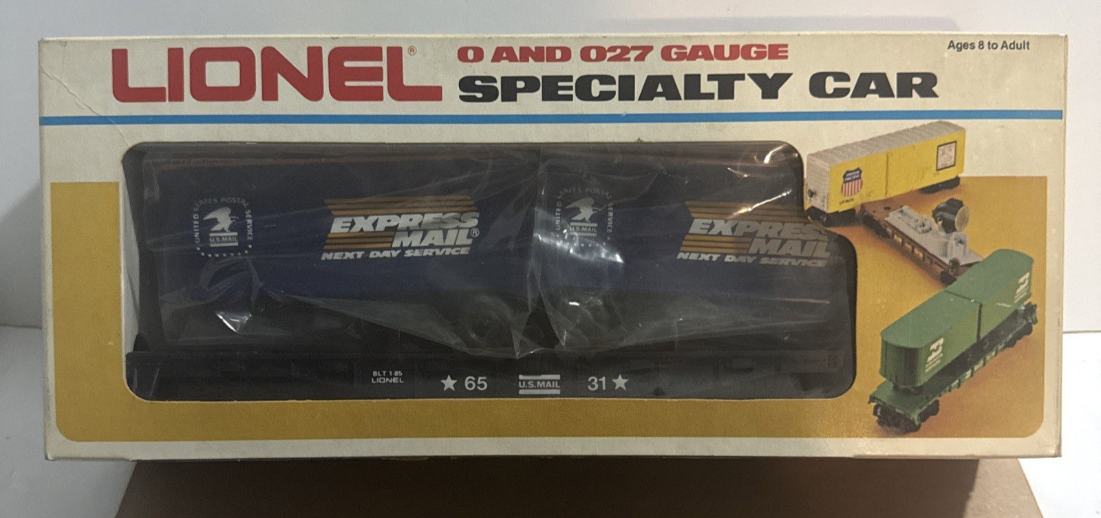 Lionel 6-6531 Express Mail Flat CarWith US Mail with Vans 1984 New in Box