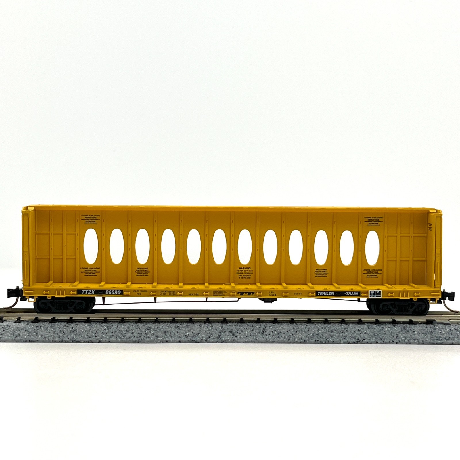 Micro-Trains N Scale 53020 Trailer Train Centerbeam Bulkhead Flat Car TTZX 86090