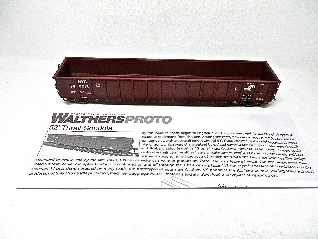 HO Walthers 920-105507 CSX Ex-CONRAIL New York Central 53′ Thrall Gondola