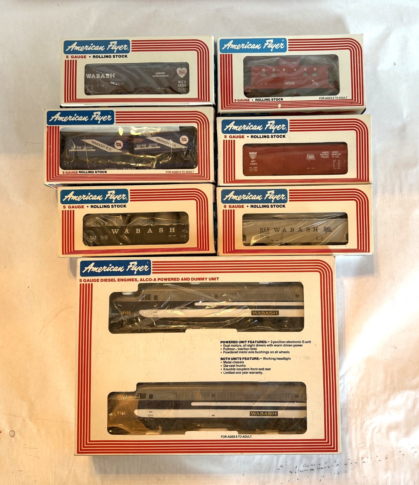 American Flyer Boxed 6-48100 Wabash Freight Set 1988 – Factory New